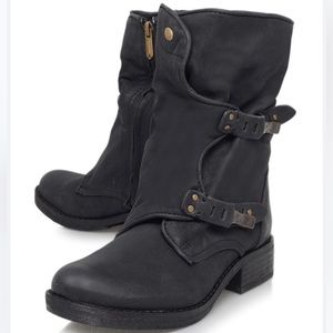 Sam Edelman Ridge Moto Black Leather Riding Short Ankle Boots